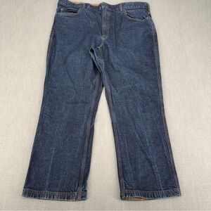 DULUTH TRADING Co Flex Ballroom Jeans Mens 42x30 Dark Wash Workwear Denim